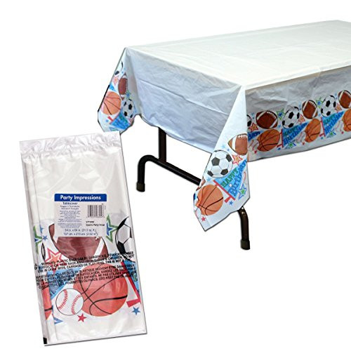 Amscan Sports Superstar Birthday Party Table Cover, Multi, 54" x 84" Plastic