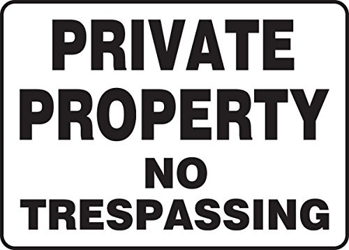 Accuform MATR522VA Aluminum Sign, Legend"Private Property NO TRESPASSING", 10" Length x 14" Width, Black on White
