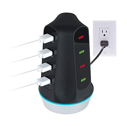 Atomi Visual Charge Tower Prime 4-Port USB Charger - 5-foot Cable