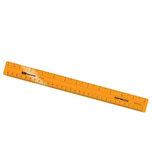 EAI Education 12" ShatterProof Orange Ruler: 1/8" Scale - Set of 10