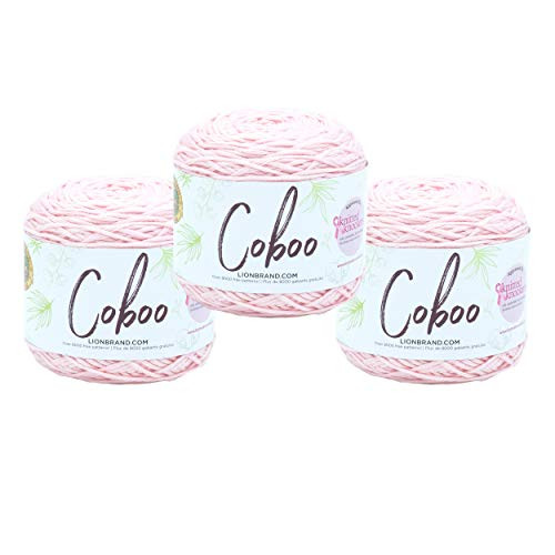(3 Pack) Lion Brand Yarn 835-101A Coboo Yarn, Pink