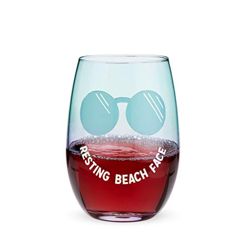 Blush Resting Beach Face Stemless Wine Glass, One Size