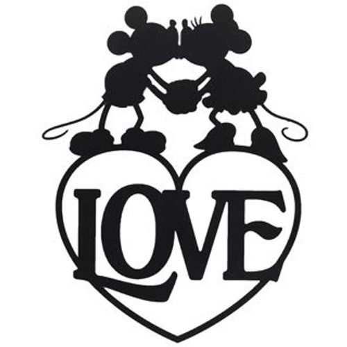 Open Road Brands Mickey Mouse & Minnie Mouse Love Laser Cut Metal Sign Open Road Brands Mickey Mouse & Minnie Mouse Love Laser Cut Metal Sign