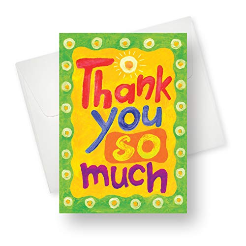 Northern Cards - 12 Thank You Cards - Thank You So Much (Blank Inside) - 12 Cards with 14 Envelopes - Large