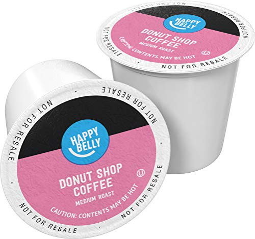 Amazon Brand - 100 Ct. Happy Belly Medium-Light Roast Coffee Pods, Donut Style, Compatible with Keurig 2.0 K-Cup Brewers