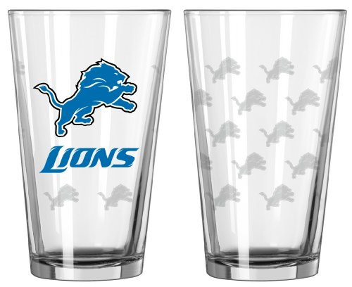 Boelter Brands Detroit Lions Satin Etch Pint Glass Set