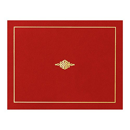 PaperDirect Red Certificate Jacket with Gold Foil Crest, 9-½ x 12 Inch Folded, Holds 8-½ x 11 Inch Certificates, 10 Count