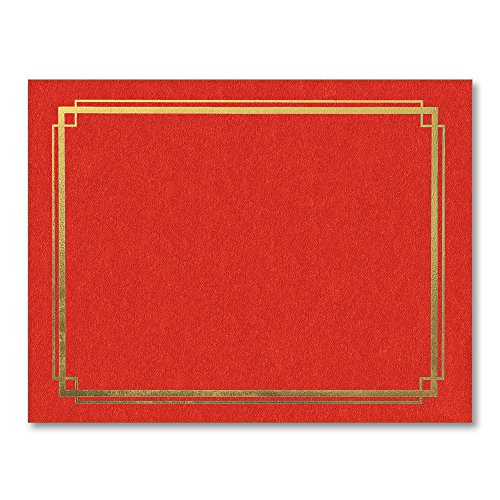 PaperDirect Gold Foil Border Red Certificate Jackets, 9-½ x 12 Inch Folded, Holds 8-½ x 11 Inch Certificates, 10 Count