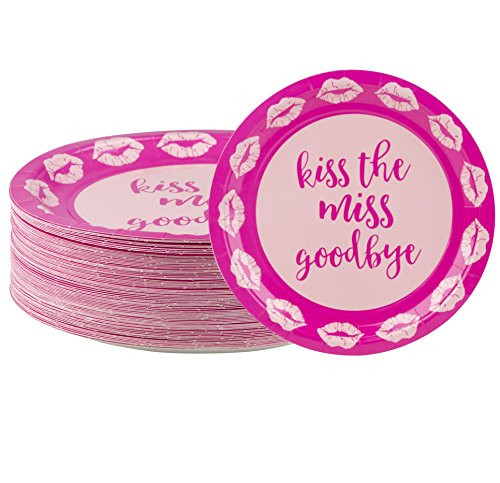 Blue Panda Disposable Plates - 80-Count Paper Plates, Bachelorette Party Supplies for Appetizer, Lunch, Dinner, and Dessert, Bridal Showers, 9 x 9 Inches