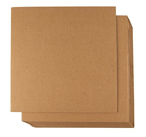 Corrugated Cardboard Sheets - 24-Pack Flat Cardboard Sheets, Cardboard Inserts for Packing, Mailing, Crafts - Kraft Brown, 12 x 12 Inches