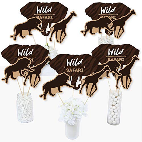 Wild Safari - African Jungle Adventure Birthday Party or Baby Shower Centerpiece Sticks - Table Toppers - Set of 15 Wild Safari - African Jungle Adventure Birthday Party or Baby Shower Centerpiece Sticks - Table Toppers - Set of 15