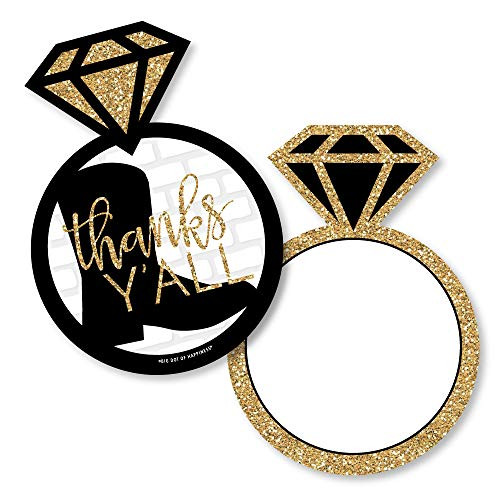 Nash Bash - Shaped Thank You Cards - Nashville Bachelorette Party Thank You Note Cards with Envelopes - Set of 12