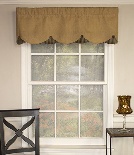 RLF HOME Burlap Petticoat 50 Inch Curtain Valance