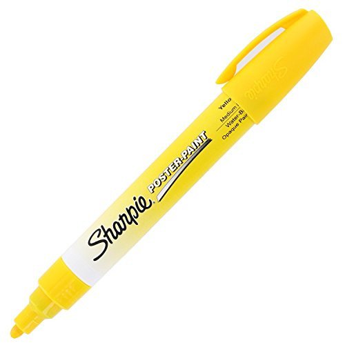 Sharpie Paint Marker Pen Water Base Medium Point, Yellow Box of 12