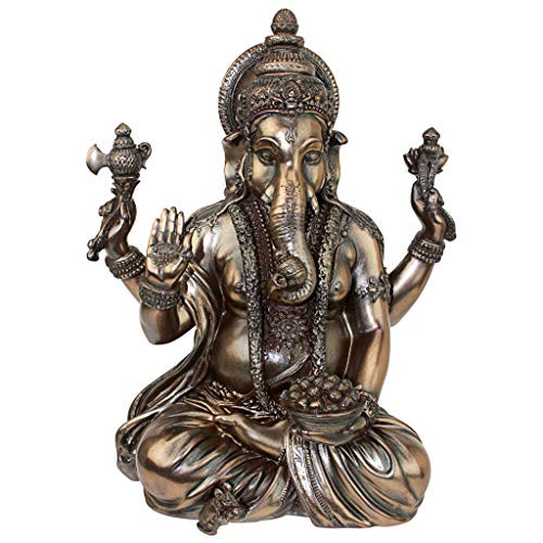 Design Toscano KY4610790 Sitting Lord Ganesha Elephant Statue, 11 Inch, Polyresin, Faux Bronze Design Toscano KY4610790 Sitting Lord Ganesha Elephant Statue, 11 Inch, Polyresin, Faux Bronze