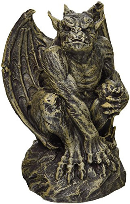 Design Toscano Silas the Sentry Gargoyle Gothic Statue, Medium, 7 Inch, Polyresin, Two Tone Stone