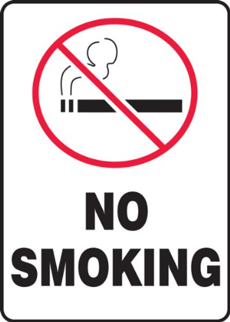 Accuform MSMK919VP Plastic Safety Sign, Legend"NO Smoking" with Graphic, 14" Length x 10" Width x 0.055" Thickness, Red/Black on White