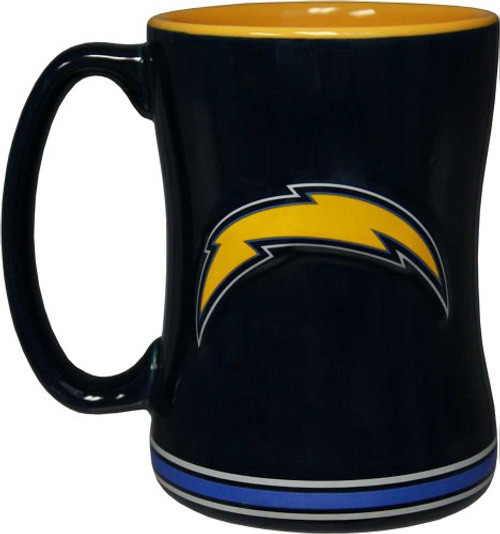 San Diego Chargers Coffee Mug - 14oz Sculpted Relief San Diego Chargers Coffee Mug - 14oz Sculpted Relief