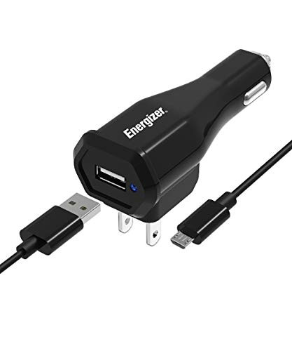 Premier Energizer USB Car Charger AC Wall Adapter DC Converter Micro USB 2.0 Cable 3ft Fast Charging Cord Combo, 2.1amp 3 Feet