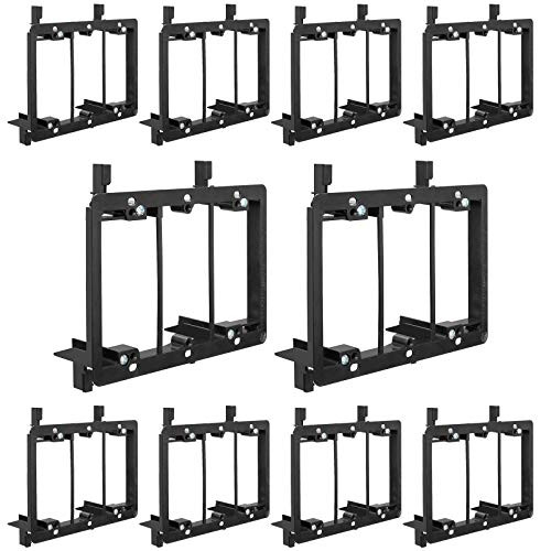 Cmple - Low Voltage Mounting Bracket 3 Gang Multipurpose Drywall Mounting Wall Plate Bracket  (Triple Gang, 10 Pack)