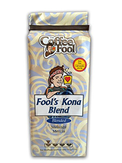 The Coffee Fool Fool's Kona Blend, Very Fine Grind, 11 Ounce The Coffee Fool Fool's Kona Blend, Very Fine Grind, 11 Ounce