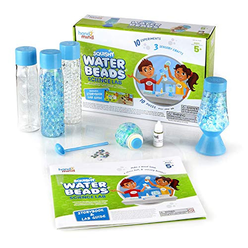 hand2mind Science Kit Squishy Water Beads, Science Kit for Kids Ages 5-7, Includes Storybook, Sensory Toys Kit, Sensory Ball and Sensory Bottles, at Home Science Experiments for Kids, Learning Game