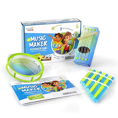 hand2mind Science Kit Music Maker, DIY Kits For Kids Ages 5-7, Includes Storybook, Create A Pan Flute, Ocean Drum & Box Guitar, At Home Science Experiments For Kids, Learning Game