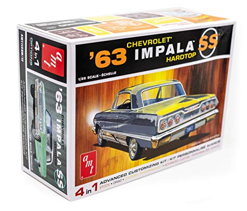 AMT 1963 Chevy Impala SS Hardtop - 1/25 Scale Model Kit - Buildable Vintage Vehicles for Kids and Adults AMT 1963 Chevy Impala SS Hardtop - 1/25 Scale Model Kit - Buildable Vintage Vehicles for Kids and Adults