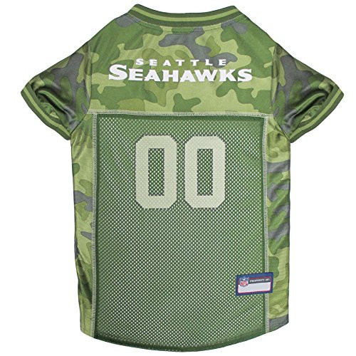 NFL Seattle Seahawks Camouflage Dog Jersey, X-Small. - CAMO PET Jersey Available in 5 Sizes & 32 NFL Teams. Hunting Dog Shirt