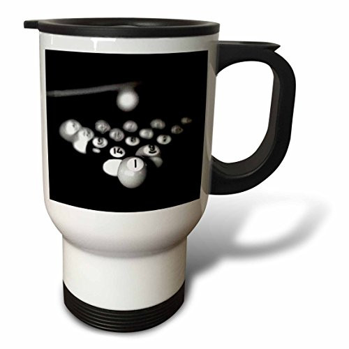 3dRose Billiards Pool Travel Mug, 14-Ounce