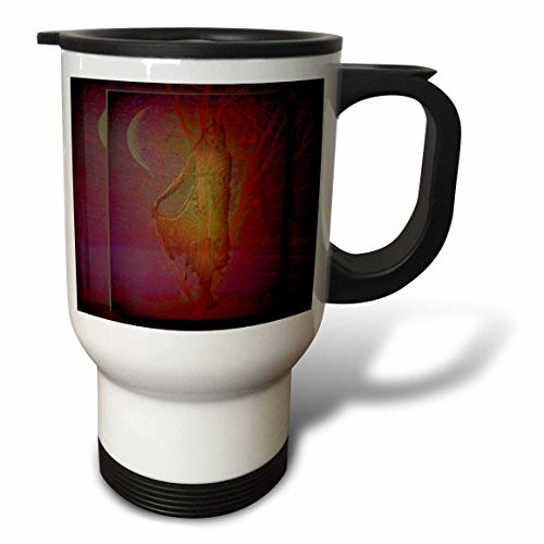 3dRose tm_22361_1 Large Navy Blue and Gold Fleur De Lis Christian Saints Symbol Travel Mug, 14-Ounce, Stainless Steel