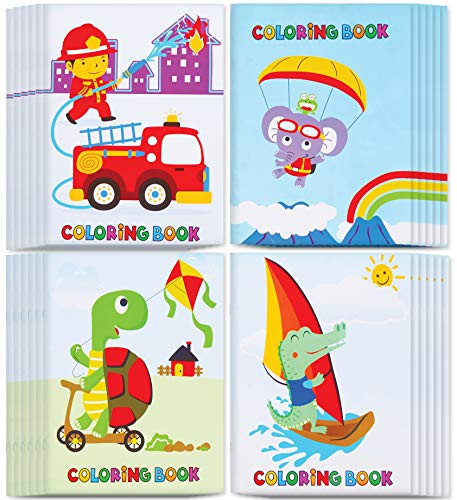 Incredible Value Coloring Books for Kids - Epic Bulk Party Pack of 24 Awesome Coloring Books 5"x7" With Animated Cartoons