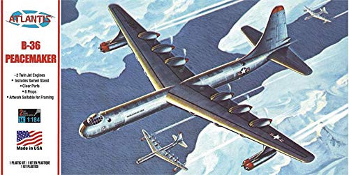 Atlantis Models 1/184 US Air Force B-36 Peacemaker Bomber Plastic Model Kit Atlantis Models 1/184 US Air Force B-36 Peacemaker Bomber Plastic Model Kit