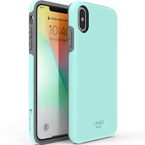 TEAM LUXURY iPhone Xs Max Case, [UNIQ Series] Turquoise Ultra Defender Shockproof Hybrid Slim Protective Cover Phone Case for Apple iPhone Xs MAX 6.5" - Soft Mint