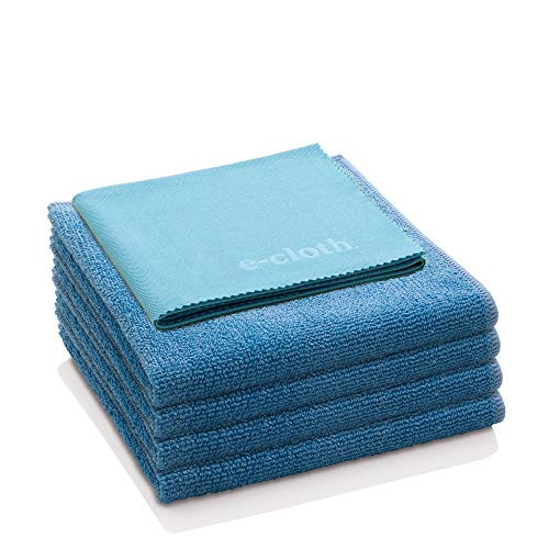 E-Cloth Home Set Microfiber Cleaning Cloth, Set of 5, Alaskan Blue