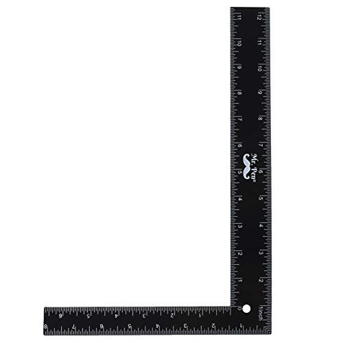 Mr. Pen- Carpenter Square, Framing Square, 8 inch x 12 inch, L Square Ruler, Framing Ruler, Carpenters Square, L Ruler, Right Angle Ruler, Framing Tools, L Shape Ruler, Metal Square, Steel Square