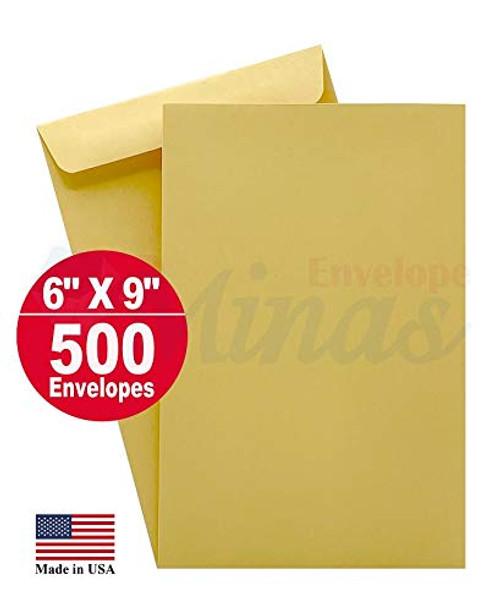 Minas Envelope 6" x 9" Catalog Envelopes, Premium 24lb. Kraft, Gum Flap (500 Envelopes) Minas Envelope 6" x 9" Catalog Envelopes, Premium 24lb. Kraft, Gum Flap (500 Envelopes)