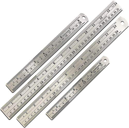 Mr. Pen - 4 Pieces Aluminum Set, Architectural Scale Ruler Set, Math Geometry Tool, Protractor, Triangular, Ruler Set