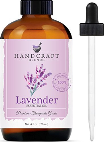 Handcraft Lavender Essential Oil - Huge 4 OZ - 100% Pure & Natural  Premium Therapeutic Grade with Premium Glass Dropper