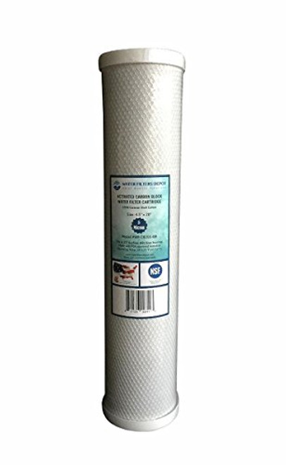 WFD, WF-CB205-BB 4.5-inch x 20-inch Activated Carbon Block Water Filter Cartridge, fits in 20-inch Big Blue (BB) filter housings (1 Pack, 5 Micron) WFD, WF-CB205-BB 4.5-inch x 20-inch Activated Carbon Block Water Filter Cartridge, fits in 20-inch Big Blue (BB) filter housings (1 Pack, 5 Micron)
