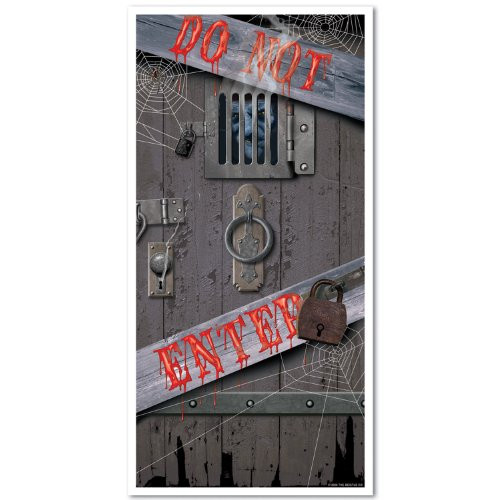 Haunted Halloween Door Cover Party Accessory (1 count) (1/Pkg)