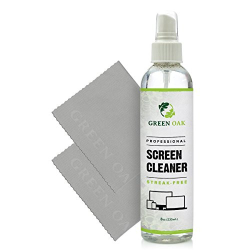 Screen Cleaner  Green Oak Screen Cleaner Spray for LCD, LED, TVs, Laptops, Tablets, Monitors, Phones, and Other Electronic Screens - Gently Cleans Fingerprints, Dust, Oil (8oz)