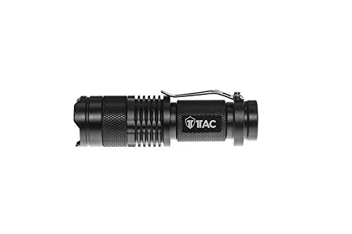 1TAC TC800 High Power Mini Tactical Flashlight with CREE XPE LED | 320 Lumens, Zoom, 3 Light Modes, Ultra Bright and Waterproof (1, Pocket Size)