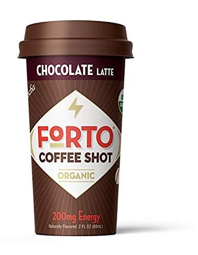 FORTO Coffee Shots - 200mg Caffeine, Chocolate Latte, High Caffeine Cold Brew Coffee, Bottled Fast Coffee Energy Boost, Pack of 12