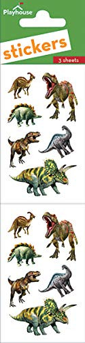 Playhouse Dinosaur World Pack of Three Perforated Sticker Sheets