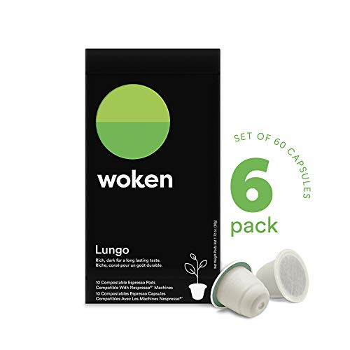 Lungo Espresso Coffee Nespresso Capsules, Eco-Conscious and Compostable Coffee Pods for Nespresso OriginalLine Machine, 60 Nespresso Compatible Capsules (6 boxes) - Woken Lungo Espresso Coffee Nespresso Capsules, Eco-Conscious and Compostable Coffee Pods for Nespresso OriginalLine Machine, 60 Nespresso Compatible Capsules (6 boxes) - Woken