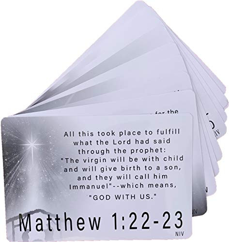 Christmas Scripture Cards (10-Pack) NIV, Inspirational Memorization Bible Verse Cards of Encouragement