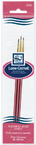 Loew-Cornell Natural Hair Sable Brush Set, 3-Pack