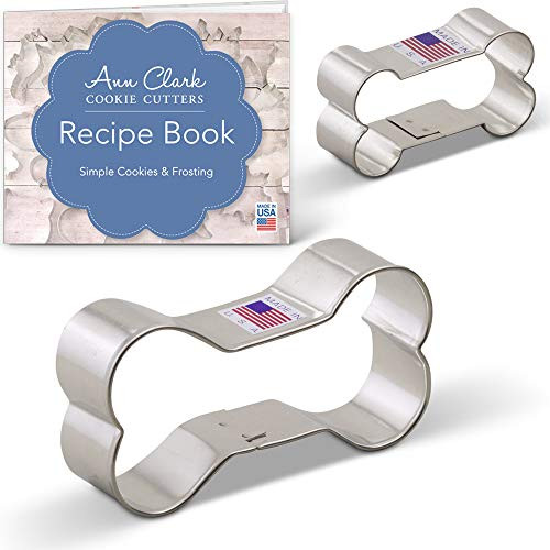 Ann Clark Cookie Cutters 2-Piece Dog Bone Cookie Cutter Set with Recipe Booklet, 2" Ann Clark Cookie Cutters 2-Piece Dog Bone Cookie Cutter Set with Recipe Booklet, 2"