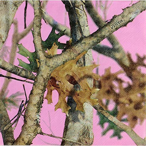 Pink Camo Beverage Napkins (Cocktail Napkins, 16 Pack) Pink Camo Party Collection by Havercamp